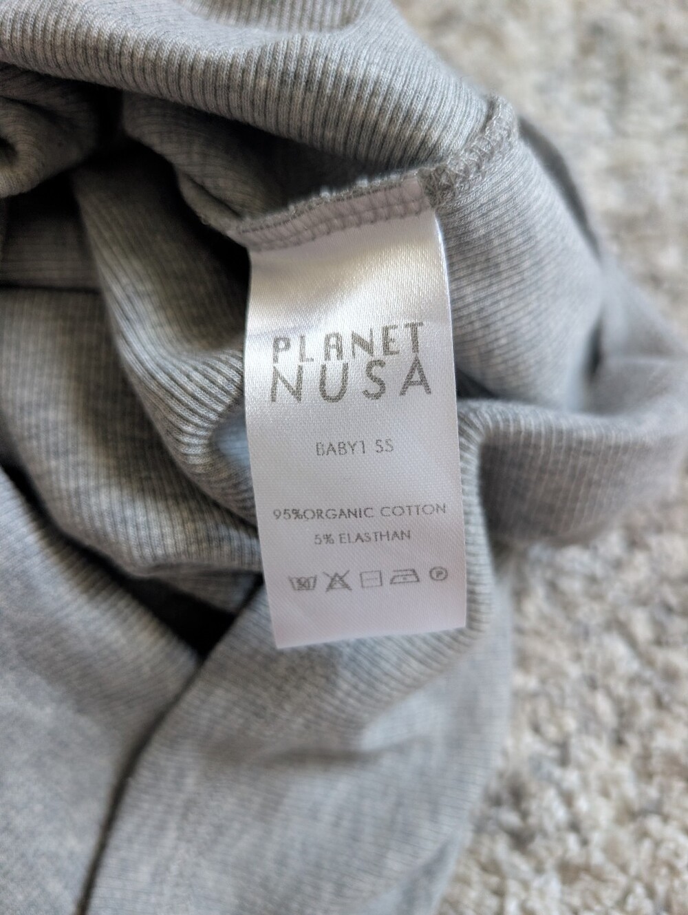 Planet Nusa Grey Ribbed Baby TShirt - Picture 7 of 7